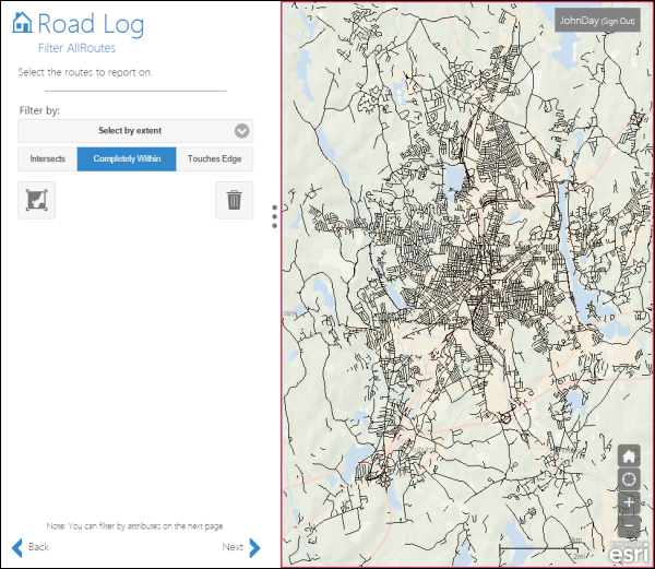 Selection by map extent Selection by map extent